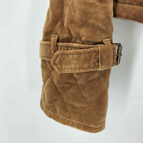 バーバリーブルーレーベル BURBERRY BLUE LABEL 裏地ノバチェック ベロア キルティング ピーコート レディース 38