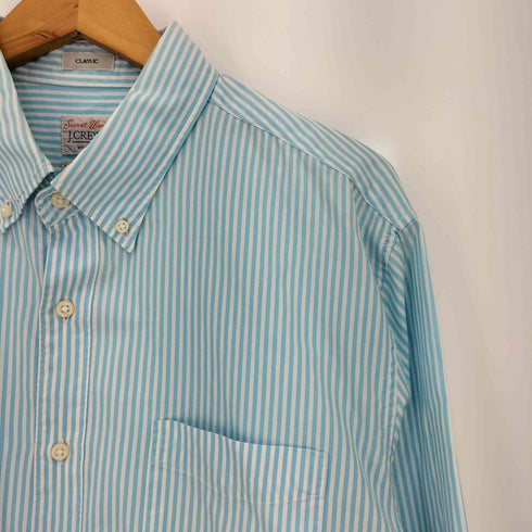 ジェイクルー J.CREW CLASSIC 100S 2-PLY YARNS フロントポケット ストライプ ボタンダウンシャツ メンズ import:L
