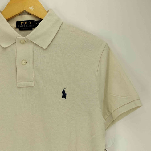 ポロラルフローレン POLO RALPH LAUREN 現行タグ CUSTOM SLIM FIT ロゴ 刺繍 鹿の子 S/S ポロシャツ メンズ import:M