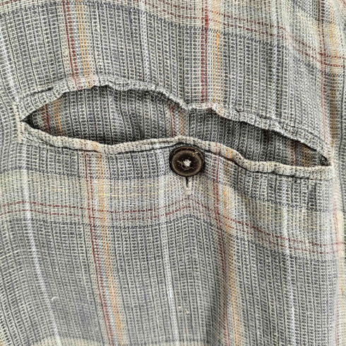 パタゴニア patagonia 00s- HEMP 麻100% チェック 開襟 オープンカラー 半袖 シャツ メンズ M