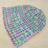 b.Eautiful Mix Checked Beanie-Purple Blue メンズ
