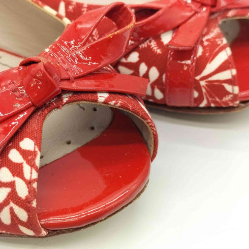 マークバイマークジェイコブス Marc by Marc Jacobs オープントゥ 総柄 リボン フラットシューズ パンプス レディース EUR:35