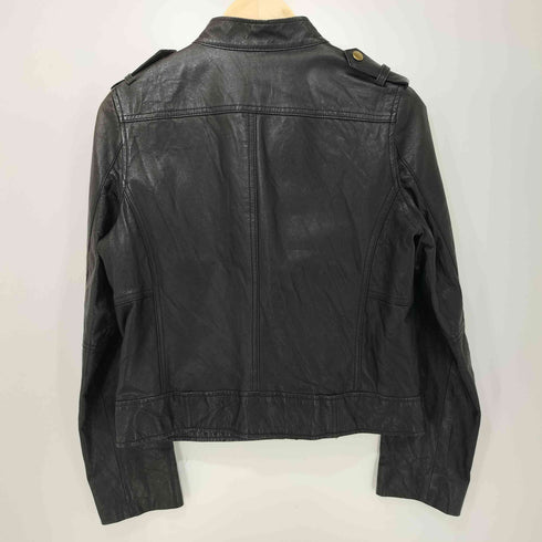 ユナイテッドアローズグリーンレーベルリラクシング UNITED ARROWS green label relaxing 豚革 ピッグスキン スタンドカラー レザージャケット レディース JPN:40