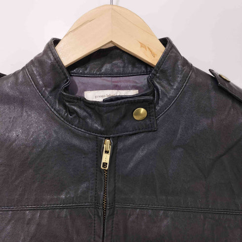 ユナイテッドアローズグリーンレーベルリラクシング UNITED ARROWS green label relaxing 豚革 ピッグスキン スタンドカラー レザージャケット レディース JPN:40