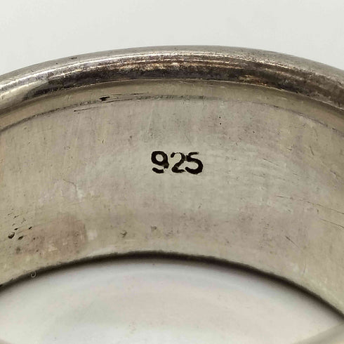925刻印 アラベスク 平打ち ターコイズ リング メンズ 15.5号