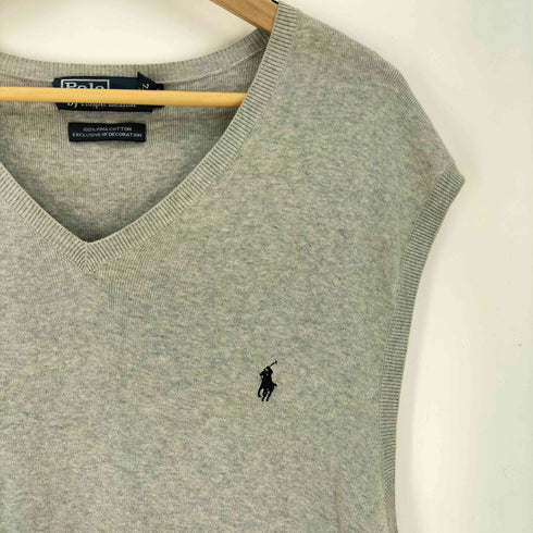 ポロバイラルフローレン Polo by RALPH LAUREN 90S スモールポニー刺繍 PIMA COTTON Vネック ベストニット メンズ XXL