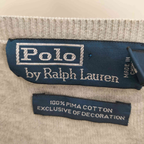 ポロバイラルフローレン Polo by RALPH LAUREN 90S スモールポニー刺繍 PIMA COTTON Vネック ベストニット メンズ XXL