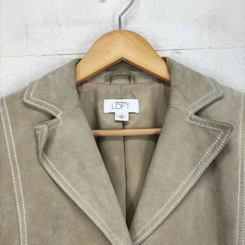 ANN TAYLOR LOFT アンテイラー real leather 本革 スエード 3B テーラードジャケット レディース 8