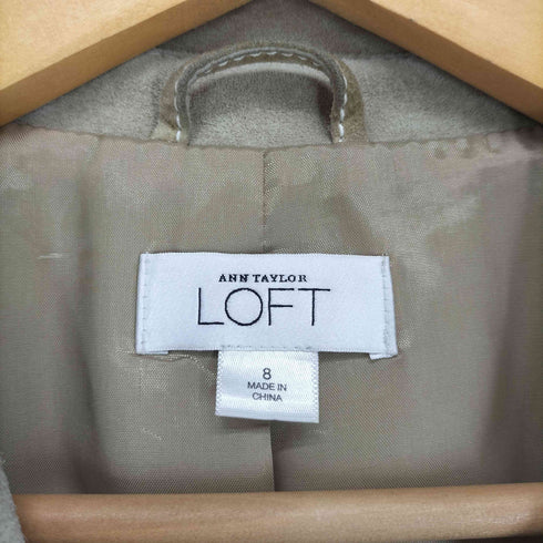 ANN TAYLOR LOFT アンテイラー real leather 本革 スエード 3B テーラードジャケット レディース 8