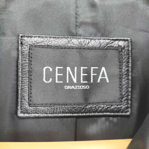 CENEFA セネファ lamb leather ラムレザー 羊革 比翼 ハーフコート レディース 13AR