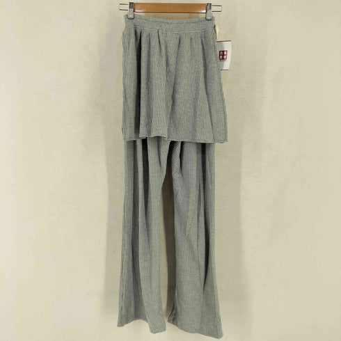 JICHOI COMFORT WAFFLE SLIM LAYERED PANTS ワッフル スリット レイヤード パンツ レディース 1