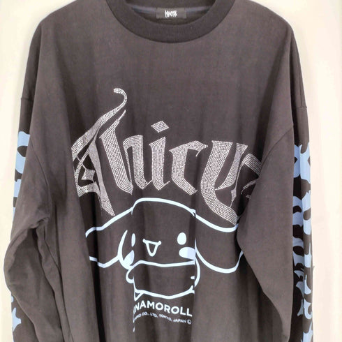 PSYNYXX コラボ ラインストーン キャラクタープリント L/S クルーネックTシャツ メンズ FREE