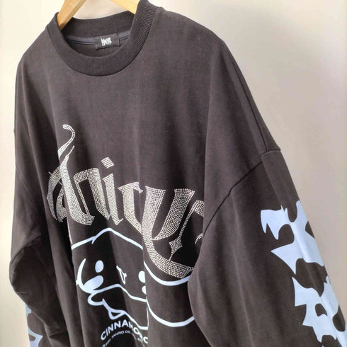 PSYNYXX コラボ ラインストーン キャラクタープリント L/S クルーネックTシャツ メンズ FREE