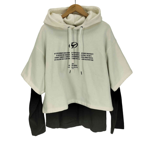 オーワイ OY L/S HOODIE WHITE レイヤード デザイン プルオーバーパーカー メンズ FREE