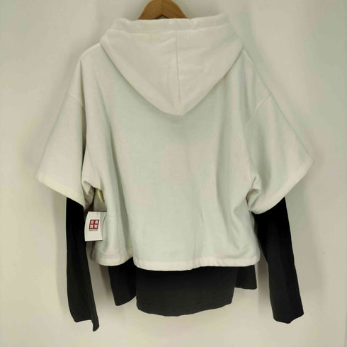 オーワイ OY L/S HOODIE WHITE レイヤード デザイン プルオーバーパーカー メンズ FREE