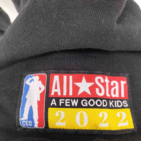 アフューグッドキッズ A FEW GOOD KIDS バスケットボール ロゴプリント ワッペン 袖刺繍 切替し クルーネック スウェット メンズ