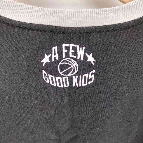 アフューグッドキッズ A FEW GOOD KIDS バスケットボール ロゴプリント ワッペン 袖刺繍 切替し クルーネック スウェット メンズ