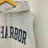 チャンピオン Champion 00s 単色タグ 復刻 REVERSE WEAVE SAG HARBOR 染み込みプリント ハトメ 袖目あり プルオーバーパーカー メンズ import:M