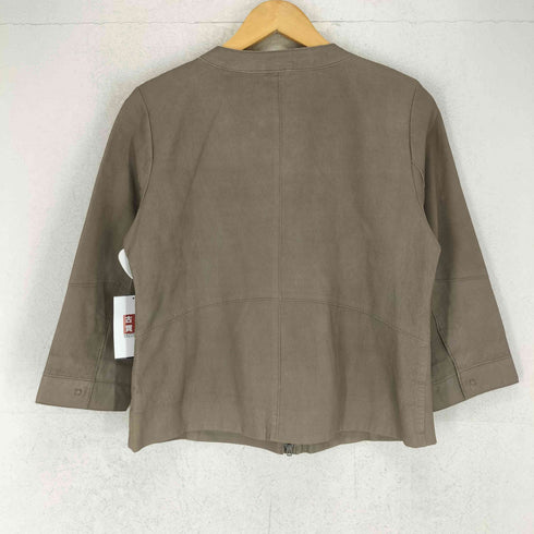 ギャップ Gap genuine leather 本革 ノーカラー レザージャケット レディース M