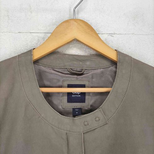 ギャップ Gap genuine leather 本革 ノーカラー レザージャケット レディース M