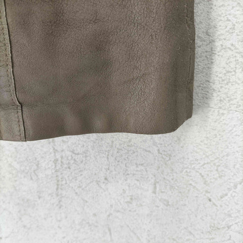 ギャップ Gap genuine leather 本革 ノーカラー レザージャケット レディース M
