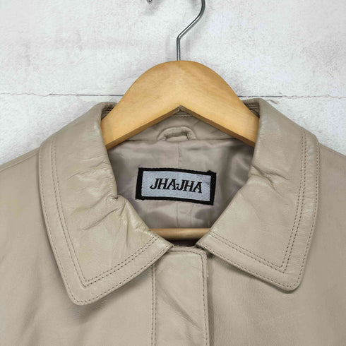 JHA-JHA ジャージャー real leather 本革 比翼 レザージャケット レディース LL