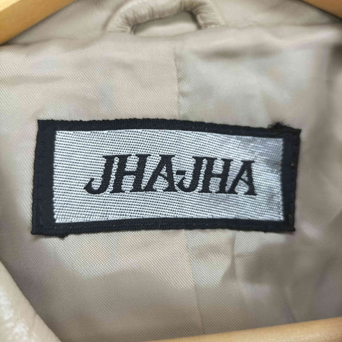 JHA-JHA ジャージャー real leather 本革 比翼 レザージャケット レディース LL