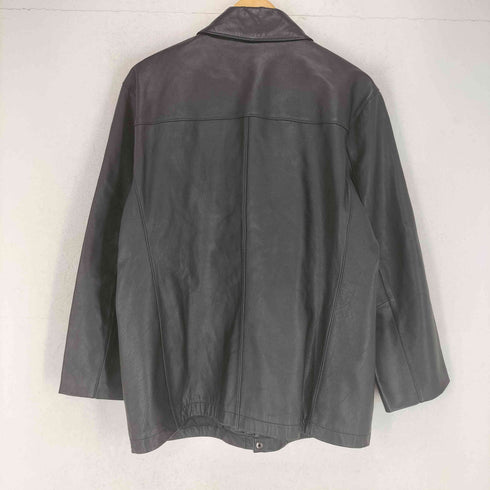 lamb leather ラムレザー 羊革 比翼 レザージップジャケット メンズ L