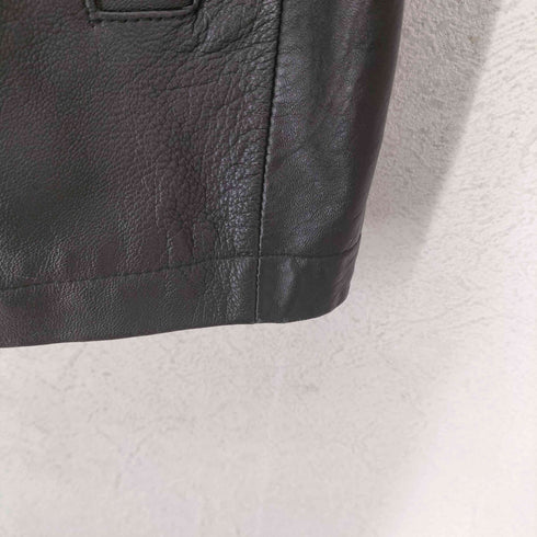 lamb leather ラムレザー 羊革 比翼 レザージップジャケット メンズ L