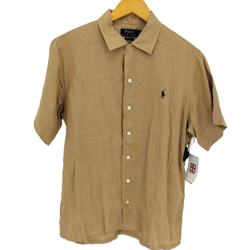 ポロラルフローレン POLO RALPH LAUREN 現行QRタグ CLASSIC FIT ポニー刺繍 リネン100 半袖 オープンカラーシャツ メンズ import:S