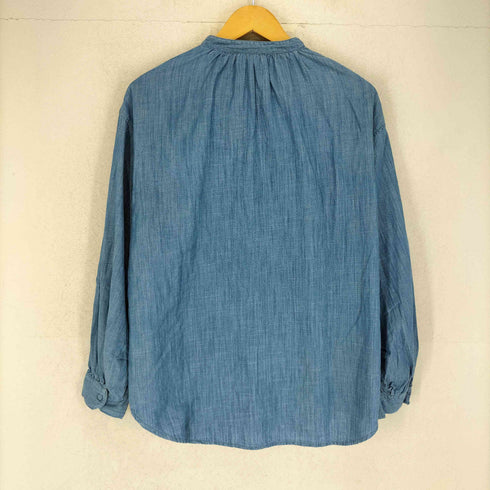 KILKI キルキー 刺繍 レース バンドカラー 長袖シャツ レディース