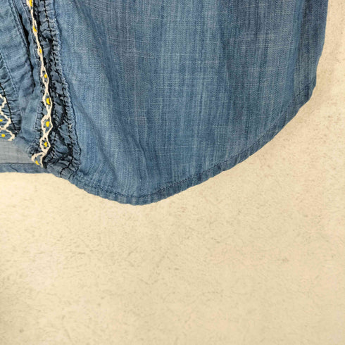 KILKI キルキー 刺繍 レース バンドカラー 長袖シャツ レディース