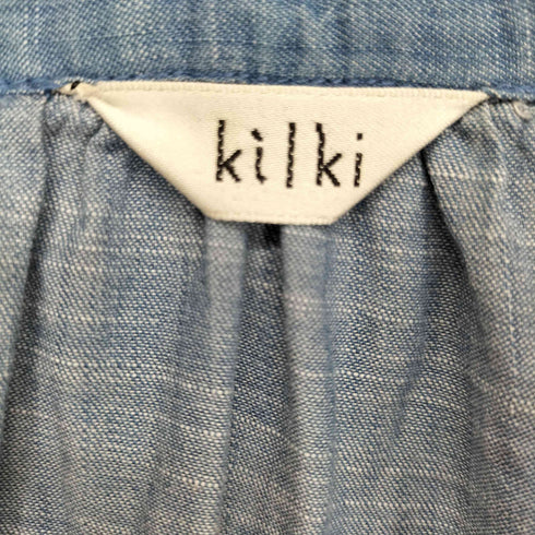 KILKI キルキー 刺繍 レース バンドカラー 長袖シャツ レディース