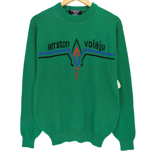 kohshin satoh arrston volaju フロントデザイン クルーネック コットン ニット メンズ JPN:M