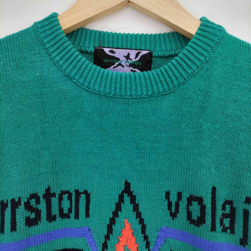kohshin satoh arrston volaju フロントデザイン クルーネック コットン ニット メンズ JPN:M