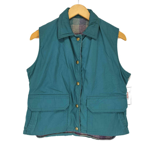 ウールリッチ WOOLRICH 70-80s MADE IN USA USA製 THE WOOLRICH WOMAN 白タグ 裏地ブランケット スナップボタン ダウンベスト レディース M