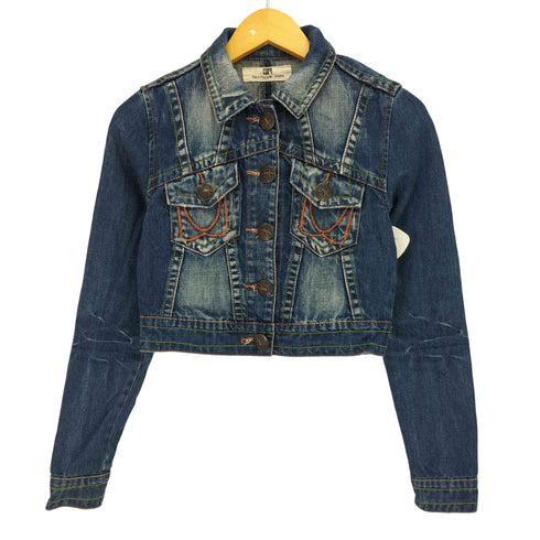 RED PEPPER JEANS クロップド 両面ポケット デニム ジャケット Y2K レディース import:S