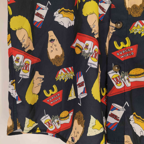 BURGER WORLD 総柄 S/S シャツ メンズ JPN:M