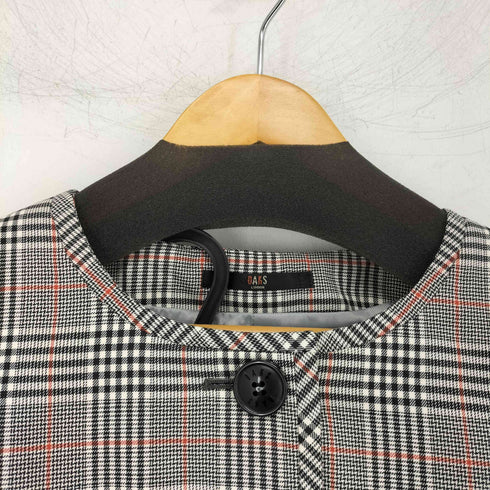 ダックスロンドン DAKS LONDON チェック柄 ノーカラーコート 巻きスカート セットアップ レディース 38/38