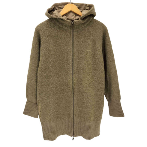 ドゥニーム Denime ウール ボア ロング フーデット ジャケット ダブルジップ レディース 14