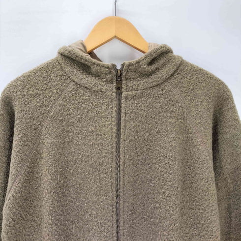 ドゥニーム Denime ウール ボア ロング フーデット ジャケット ダブルジップ レディース 14