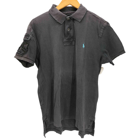 ポロバイラルフローレン Polo by RALPH LAUREN 90-00S ポニー刺繍 アーム カーゴ ポケット ギミック S/S ブラック ポロ シャツ メンズ import:M