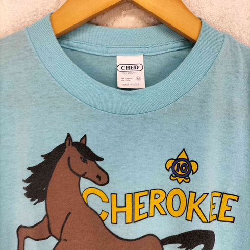 アンビル Anvil CHED 90S USA製 CHEROKEE 袖裾シングル 半袖 Tシャツ レディース M