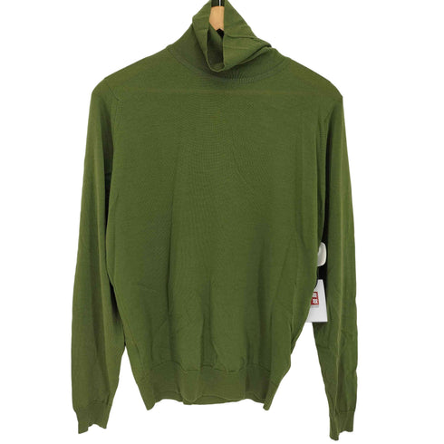ジョンスメドレー JOHN SMEDLEY 現行タグ イングランド製 ウール ライトオンス タートルネック ニットソー メンズ import:L