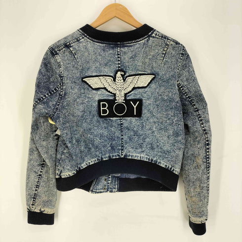 ボーイロンドン BOY LONDON ロゴワッペン デニム ブルゾン ジャケット Y2K ギャル クロップド レディース import:S