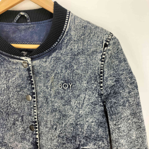 ボーイロンドン BOY LONDON ロゴワッペン デニム ブルゾン ジャケット Y2K ギャル クロップド レディース import:S