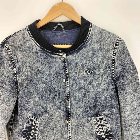 ボーイロンドン BOY LONDON ロゴワッペン デニム ブルゾン ジャケット Y2K ギャル クロップド レディース import:S