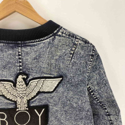 ボーイロンドン BOY LONDON ロゴワッペン デニム ブルゾン ジャケット Y2K ギャル クロップド レディース import:S