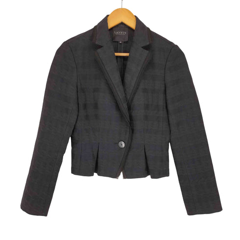 ランバンコレクション LANVIN COLLECTION レース ギャザー クロップド 1B テーラードジャケット レディース 36