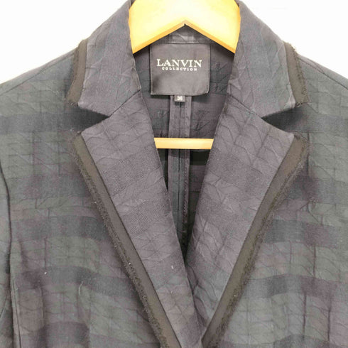 ランバンコレクション LANVIN COLLECTION レース ギャザー クロップド 1B テーラードジャケット レディース 36